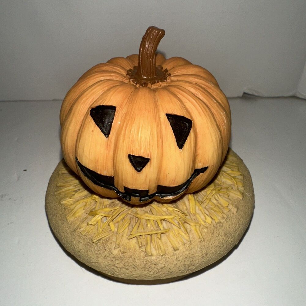 Our America Jack-O-Lantern Pumpkin Straw Halloween Fall Decor Candle Topper